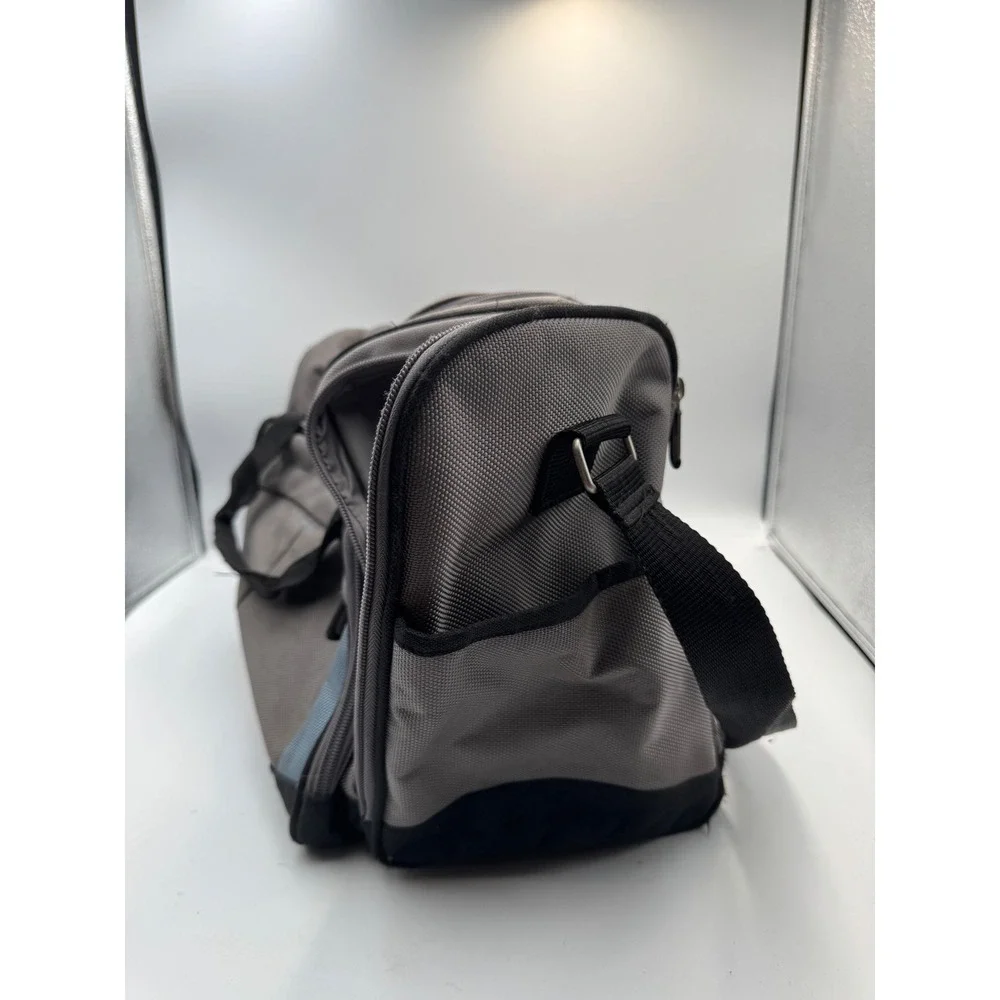 Eddie Bauer Grey Black Ballistic Nylon Duffel Bag Travel Gym Weekender Carry On